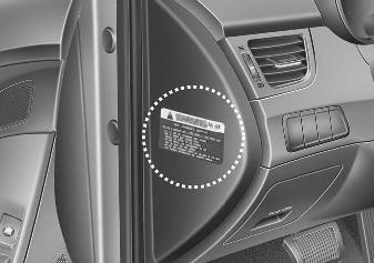 Hyundai Elantra: Air bag warning label (if equipped). Air bag warning labels, some required by the U.S. National Highway Traffic Safety