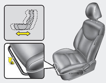 Hyundai Elantra: Front seat. Forward and rearward