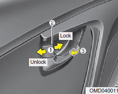 Hyundai Elantra: Operating door locks from inside the vehicle. 