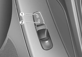 Hyundai Elantra: Operating door locks from inside the vehicle. Passengers door