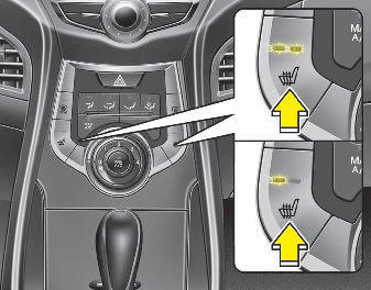 Hyundai Elantra: Front seat. The seat warmer is provided to warm the front seats during cold weather.With