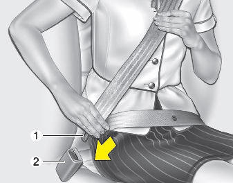 Hyundai Elantra: Seat belt restraint system. To fasten your seat belt: