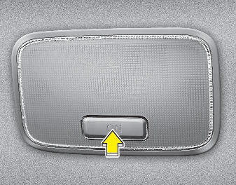 Hyundai Elantra: Room lamp Hyundai Elantra: Room lamp. To turn the room lamp ON or OFF, push the switch.