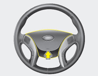 Hyundai Elantra: Horn. To sound the horn, press the horn symbol on your steering wheel.