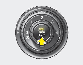 Hyundai Elantra: Heating and air conditioning. Press the A/C button to turn the air conditioning system on (indicator light