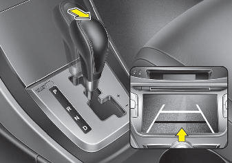 Hyundai Elantra: Rear view camera (if equipped). The rearview camera will activate when the back-up light is ON with the ignition