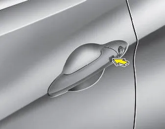 Hyundai Elantra: Smart key function. Using the door handle button