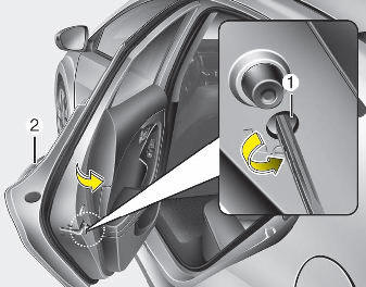 Hyundai Elantra: Child-protector rear door lock. The child safety lock is provided to help prevent children from accidentally