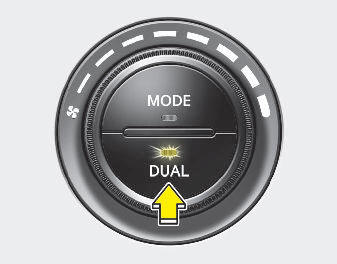 Hyundai Elantra: Manual heating and air conditioning. Adjusting the driver and passenger side temperature individually