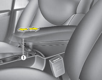 Hyundai Elantra: Sliding armrest (if equipped). To move forward