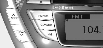 Hyundai Elantra: Using RADIO, SETUP, VOLUME and AUDIO CONTROL. 1. FM/AM Button