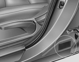 Hyundai Elantra: Vehicle certification label. The vehicle certification label attached on the driver’s side center pillar contains