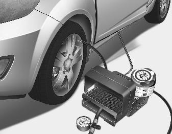 Hyundai Elantra: Using the Tire Mobility Kit. 6. Ensure that the compressor is switched off, position 0.