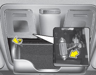 Hyundai Elantra: Interior light bulb replacement. Map lamp