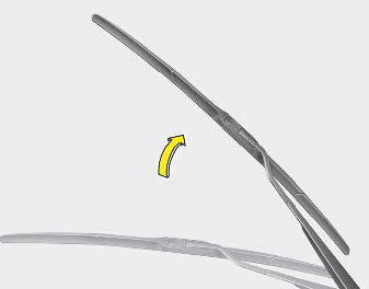 Hyundai Elantra: Blade replacement. 1. Raise the wiper arm.