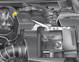 Hyundai Elantra: Engine compartment fuse replacement. If the main fuse is blown, it must be removed as follows: